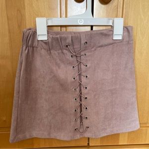 Ruby and Jenna pink velvet skirt